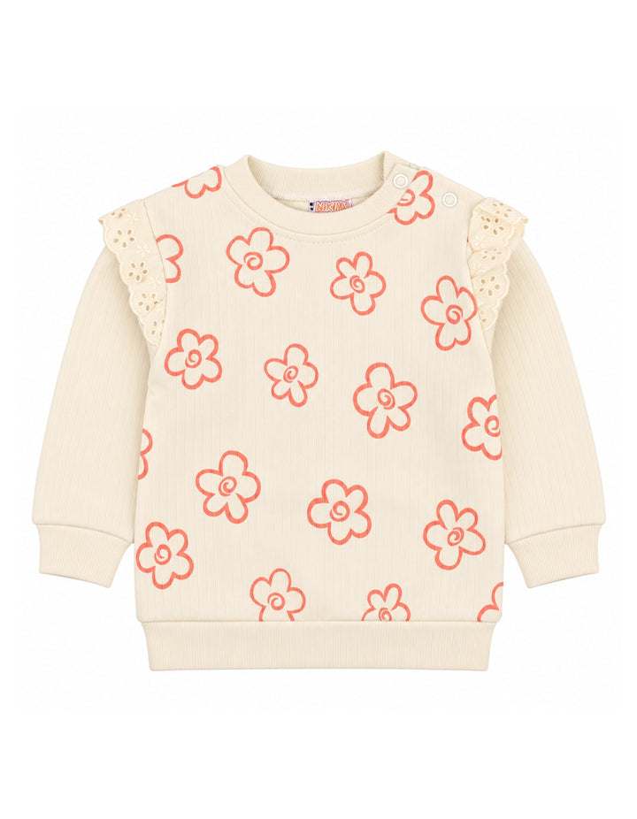 Baby Girl Winter 2 Piece Suit Set Floral Off White at Zubaidas Official Pakistan