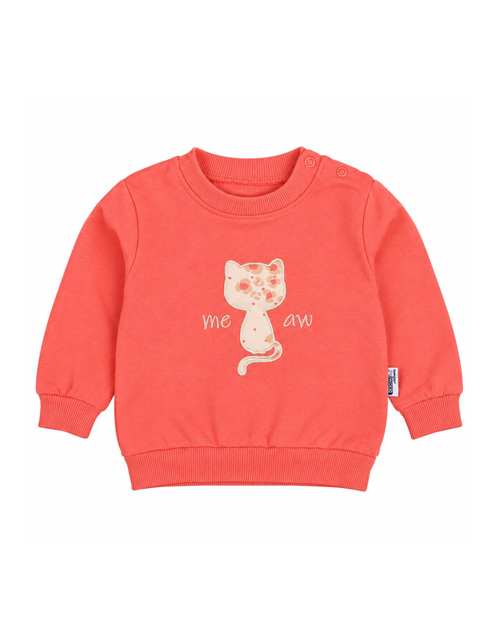 Baby Girl Winter 3 Piece Suit Cat Cream and Dark Pink at Zubaidas Official Pakistan