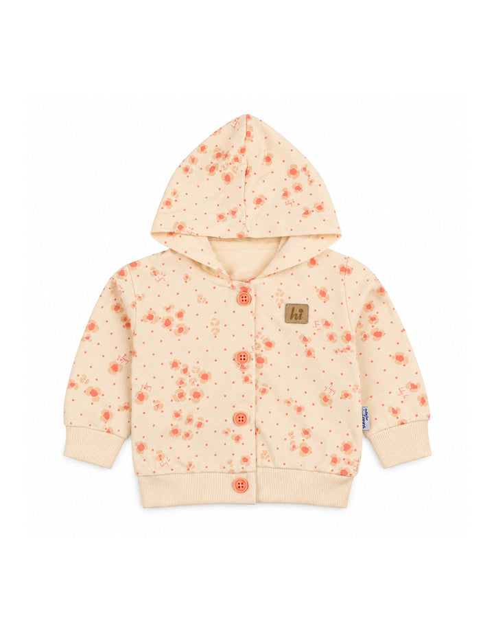 Baby Girl Winter 3 Piece Suit Cat Cream and Dark Pink at Zubaidas Online Pakistan