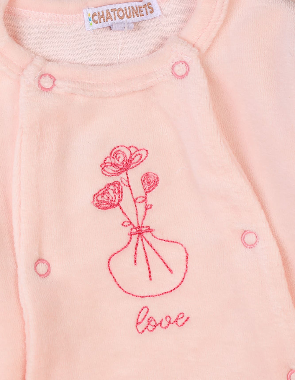 Baby Girl Winter Clothes Bambies Floral Love Pink at Zubaidas Pakistan