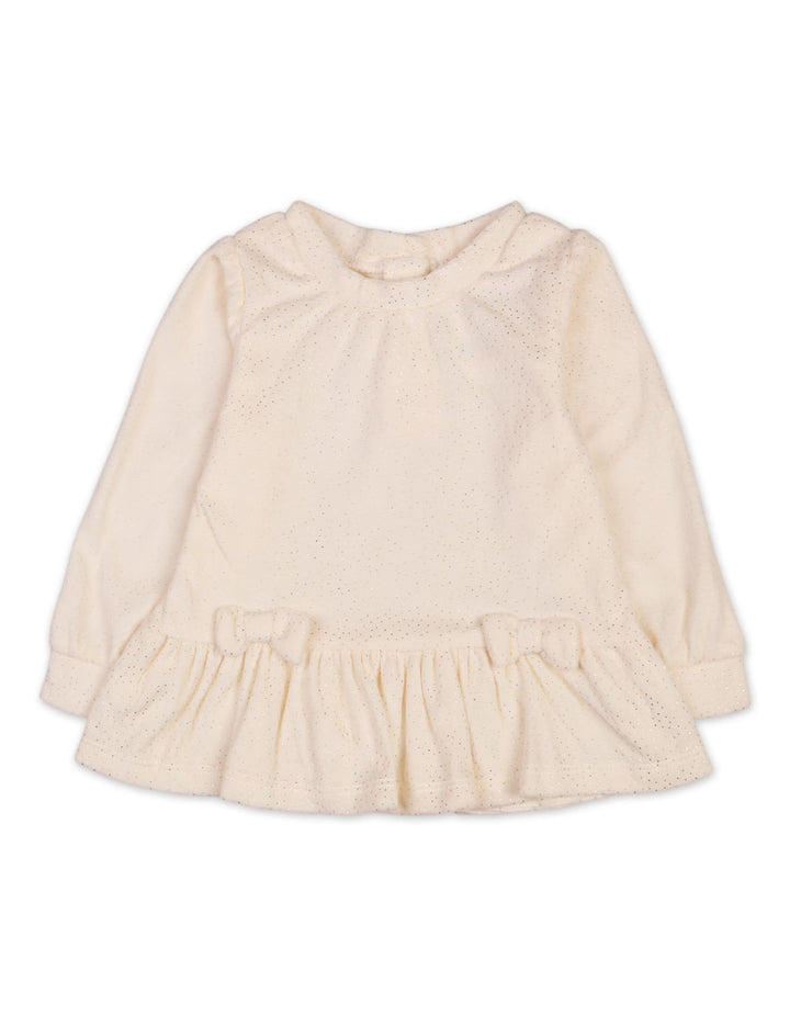 Baby Girl Winter Co Ord Outfit Bambies Glitter Cream at Zubaidas Pakistan
