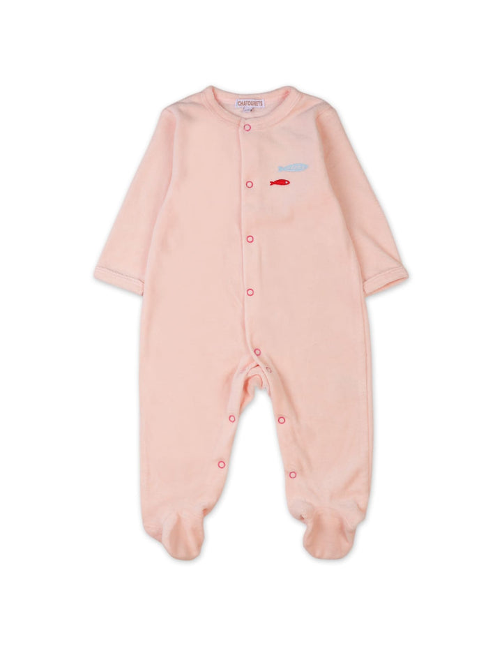Baby Girl Winter Essentials Bambies Pink Fish Embroidery at Zubaidas