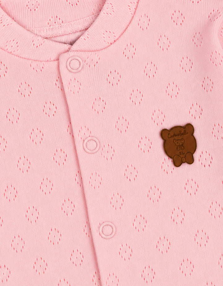 Baby Girl Winter Romper with Cap Bear Pink at Zubaidas Official Pakistan
