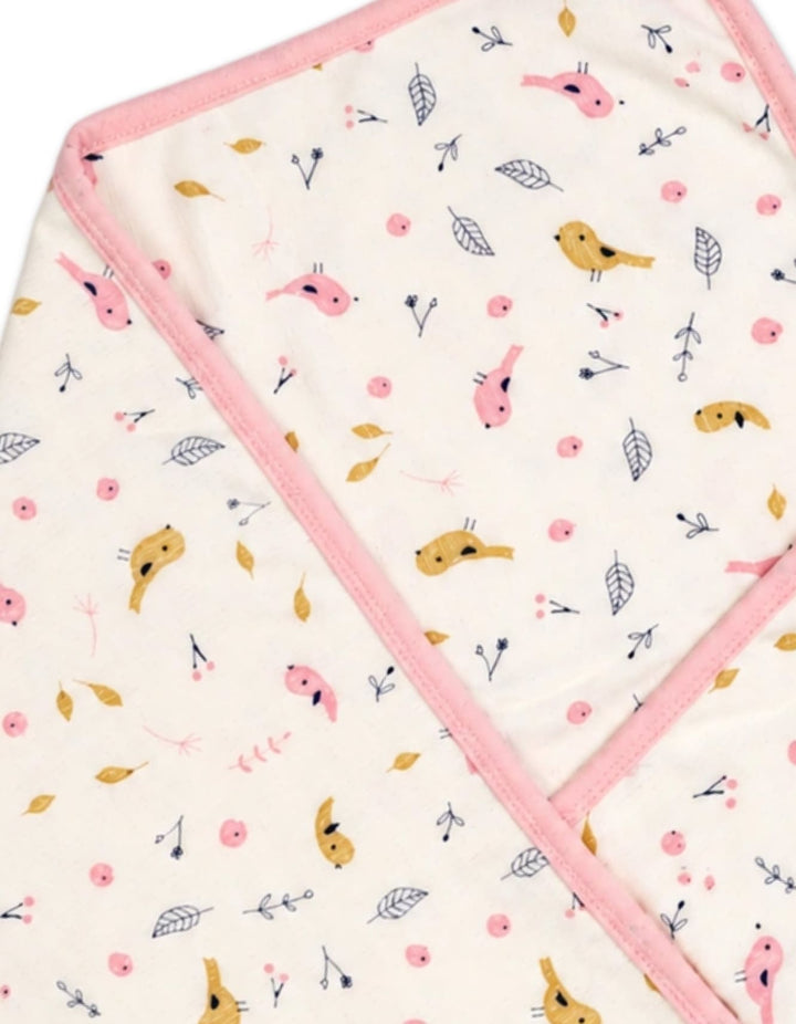 Baby Girl Wrapping Sheet Bird Off White and Pink at Zubaidas Official Pakistan