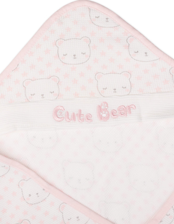 Baby Girl Wrapping Sheet Cute Bear Pink at Zubaidas Official Pakistan