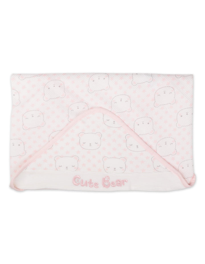 Baby Girl Wrapping Sheet Cute Bear Pink at Zubaidas Online Pakistan