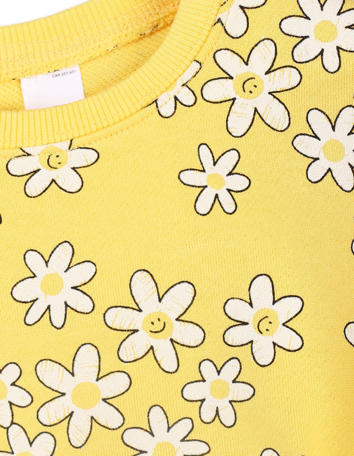 Baby Girls 2 Pieces Winter Apparel Bambies Floral Yellow and Cream at Zubaidas Online Baby Store Pakistan