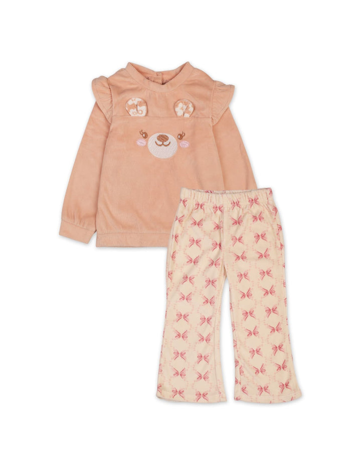 Baby Girls 2 Pieces Winter Outfit Sets Bambies Bear Peach at Zubaidas