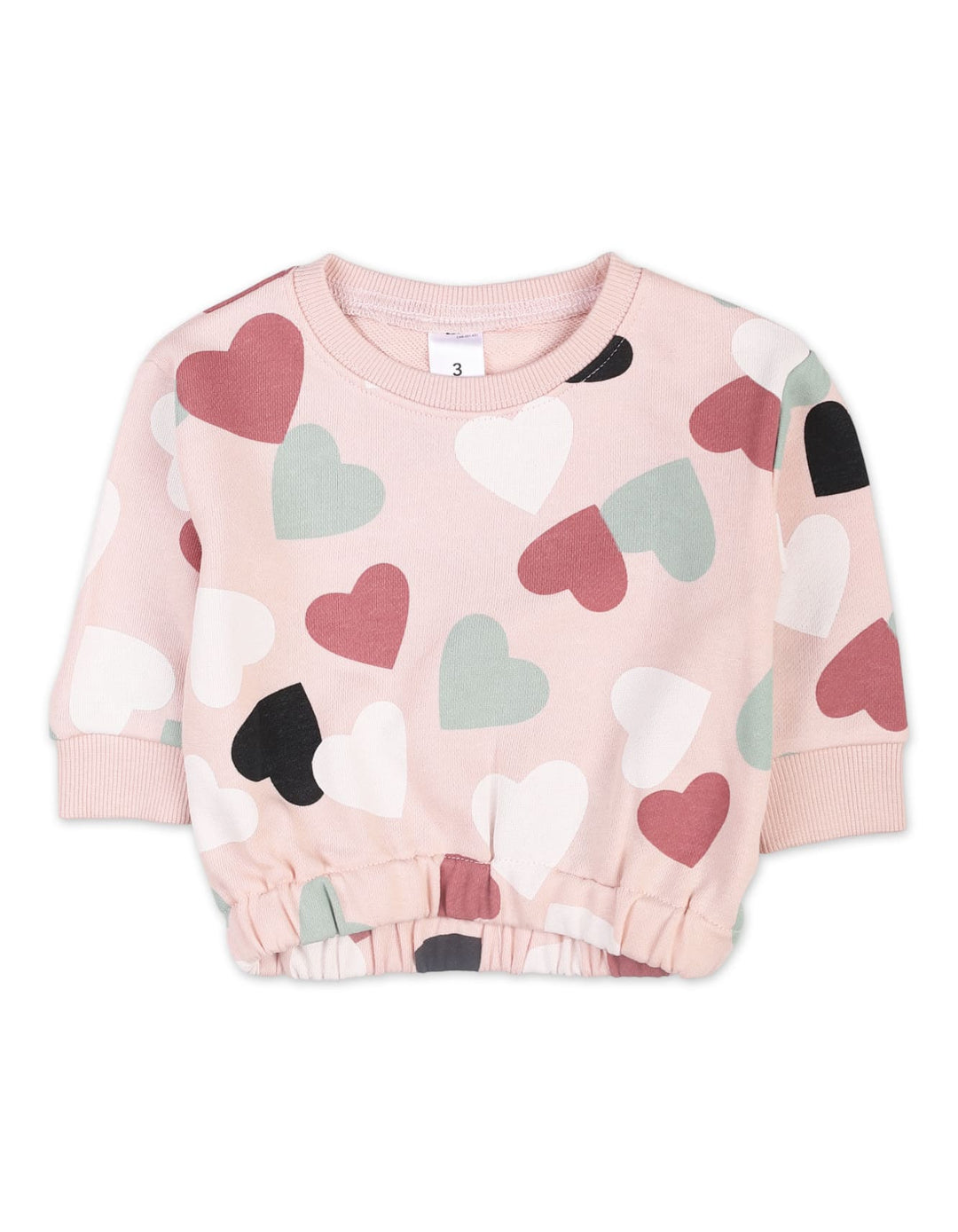 Baby Girls 2 Pieces Winter Outfits Bambies Heart Pink and Mint Green at Zubaidas Pakistan