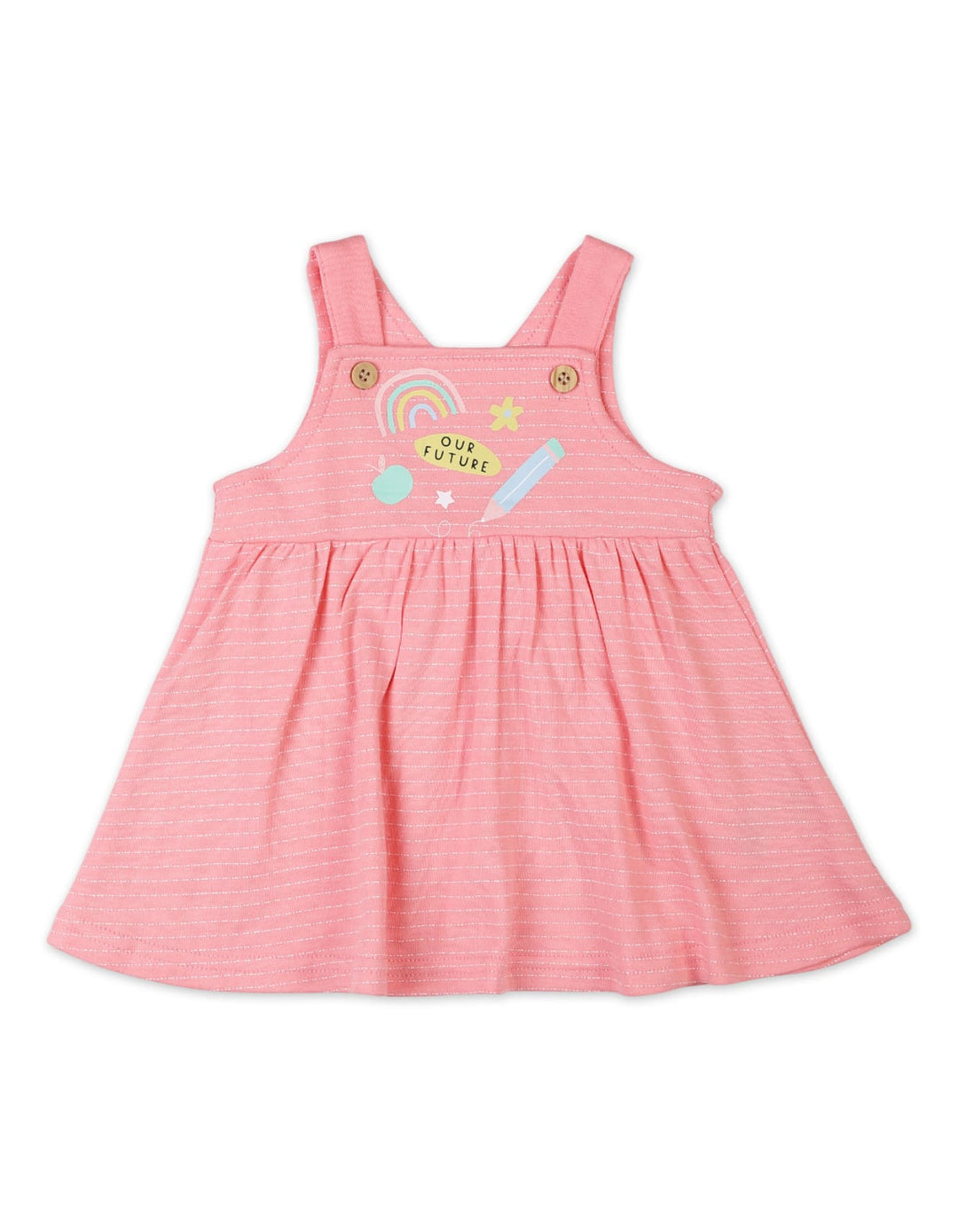 Baby Girls 2 Pieces Winter Pinafore Dress Set Bambies Our Future Pink at Zubaidas - Pakistan's No. 1 and most trusted baby and kids store for over 50 years