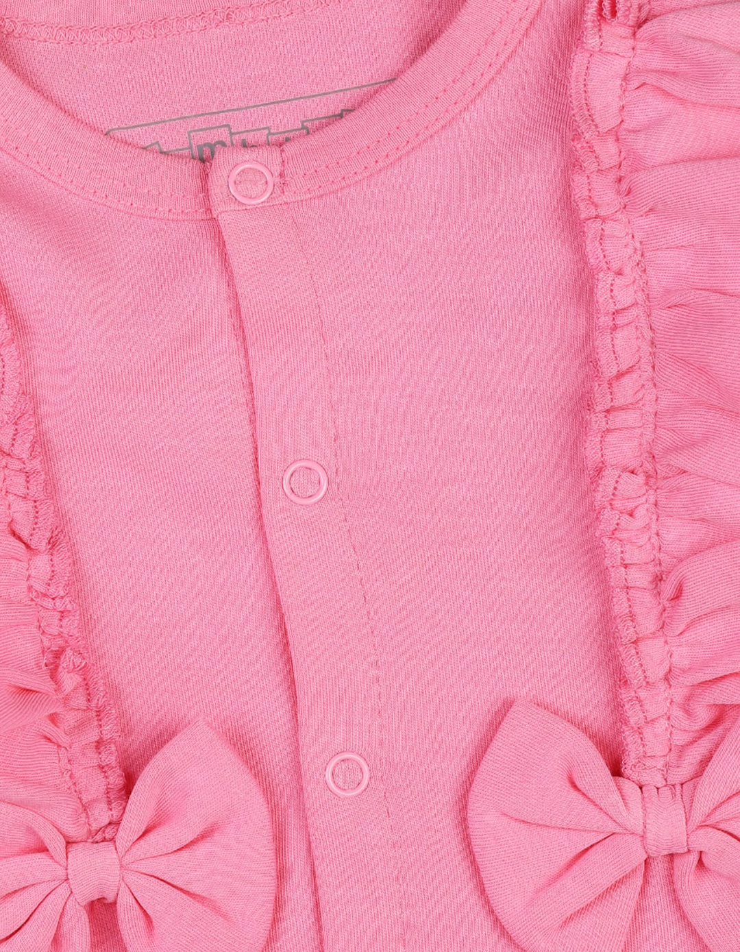 Baby Girls 2 Pieces Winter Rompers Set with Headband Bambies Pink at Zubaidas Online Baby Store Pakistan