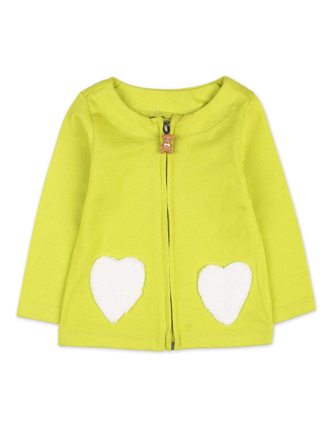 Baby Girls 2 Pieces Winter Suit Bambies Hearts Lime Green at Zubaidas Pakistan