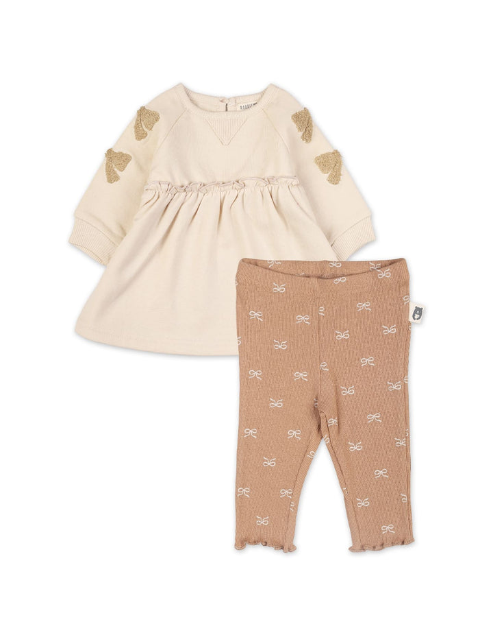 Baby Girls 2 Pieces Winter Suit Sets Bambies Cream and Camel at Zubaidas