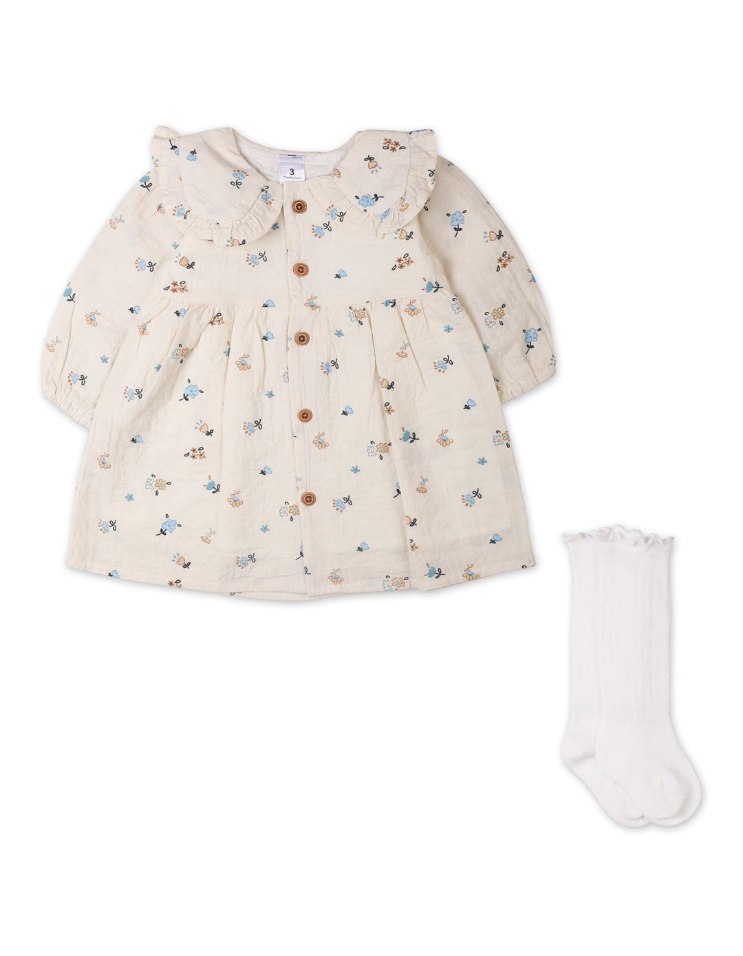 Baby Girls 2 Pieces Winter Suit Sets Bambies Floral Cream at Zubaidas