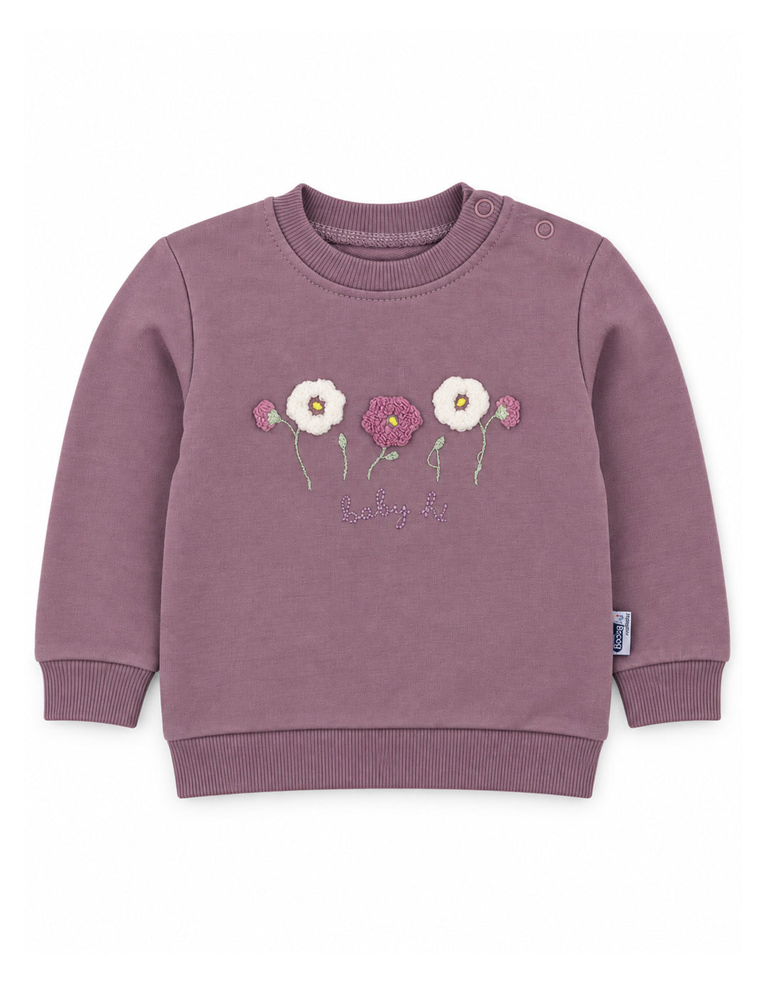 Baby Girls 3-Piece Winter Outfit with Floral Hooded Vest and Sweatshirt Purple and White at Zubaidas Online Pakistan