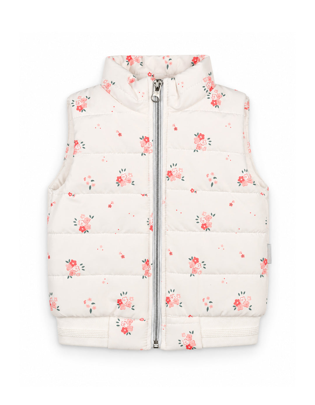 Baby Girls 3-Piece Winter Outfit with Floral Puffer Vest and Sweatshirt at Zubaidas Official Pakistan