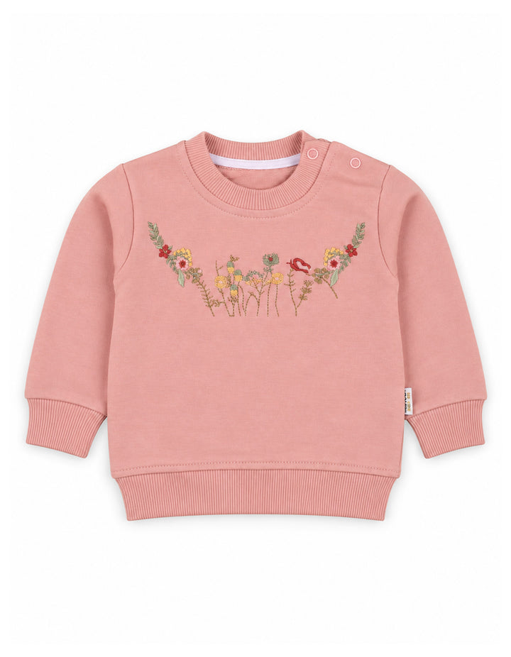 Baby Girls 3-Piece Winter Outfit with Floral Puffer Vest and Sweatshirt at Zubaidas Online Pakistan