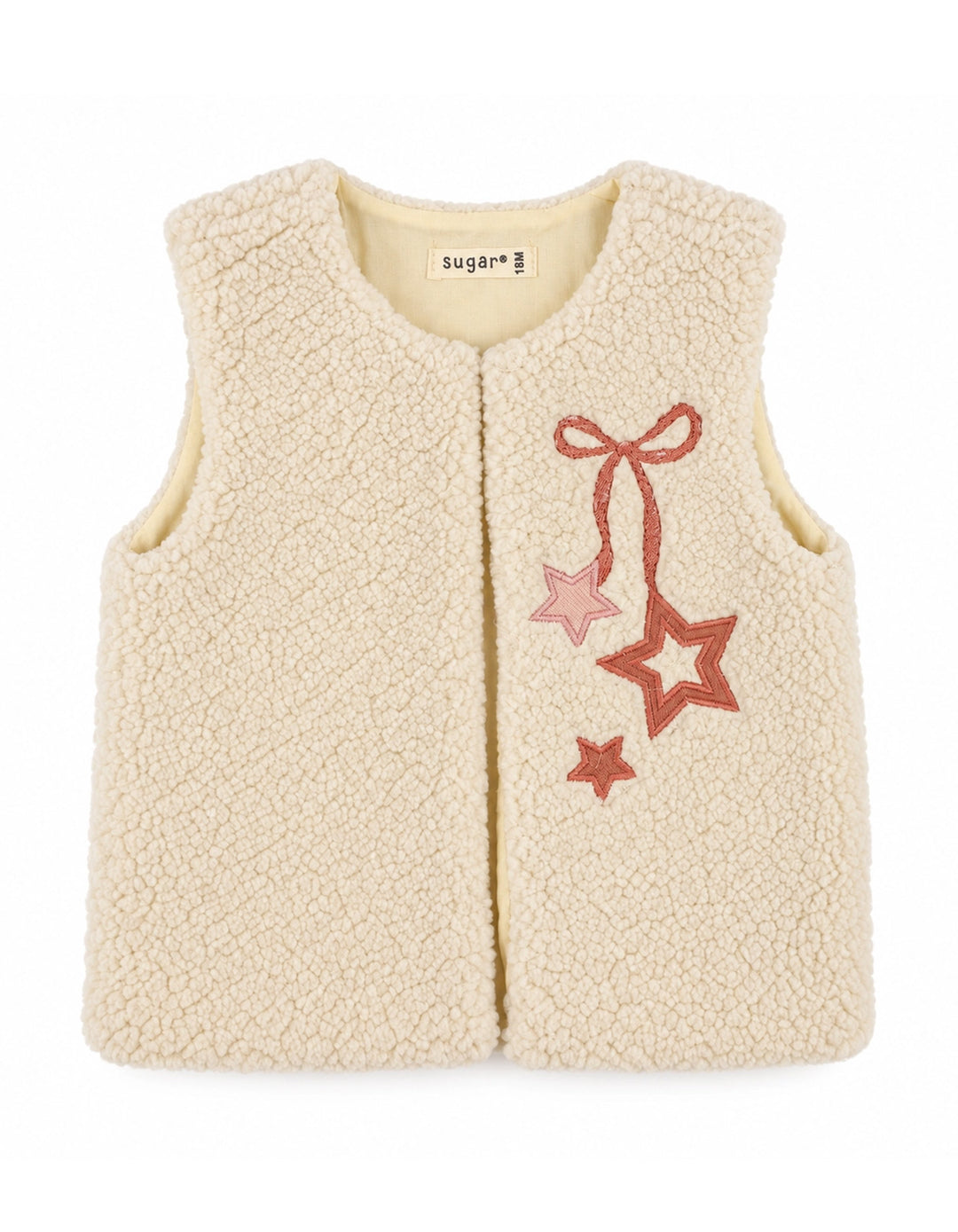 Baby Girls 3 Piece Winter Outfit with Plush Vest and Star Pattern at Zubaidas Online Pakistan