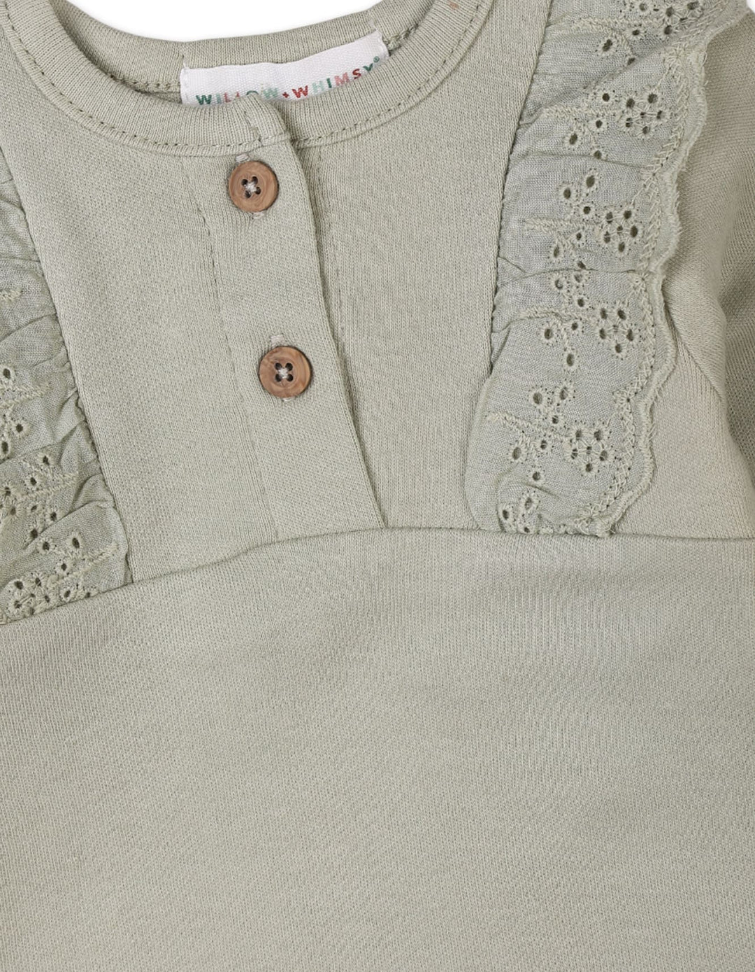 Baby Girls 3 Pieces Suit Sets Bambies Olive Green and Peach at Zubaidas Official Pakistan