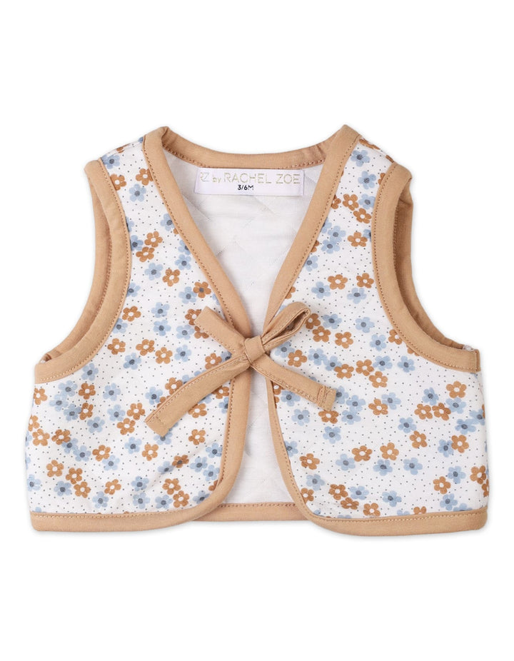 Baby Girls 3 Pieces Winter Clothes Bambies Floral Light Brown and Blue at Zubaidas Official Pakistan