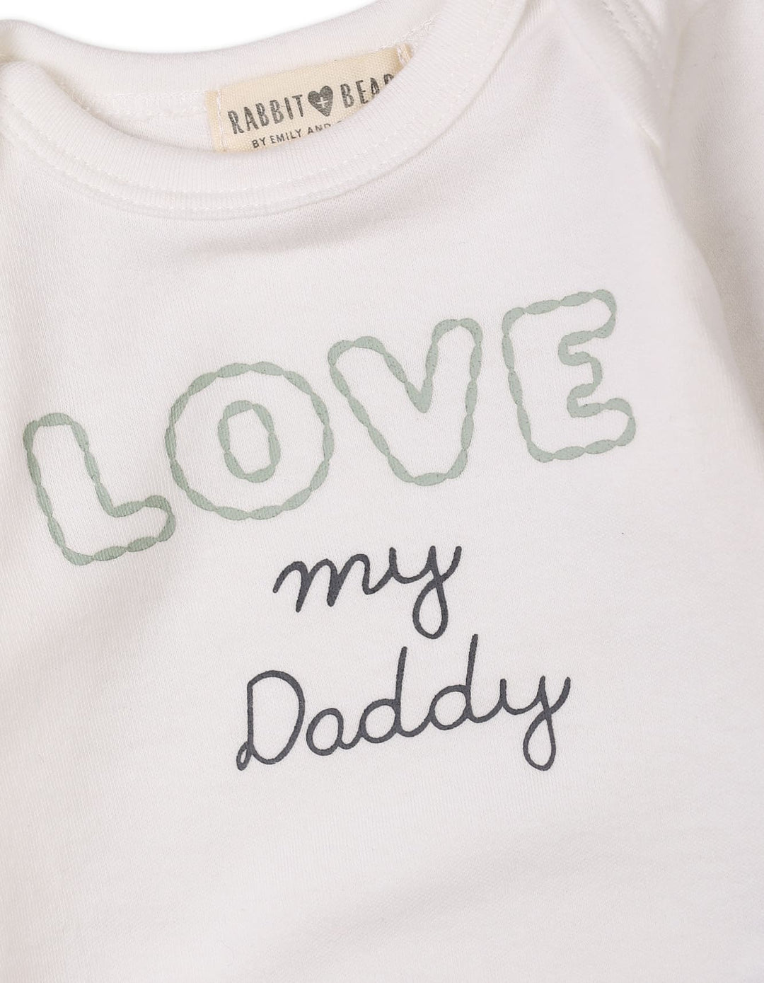 Baby Girls 3 Pieces Winter Essentials Bambies Love My Daddy Green and White at Zubaidas Official Pakistan