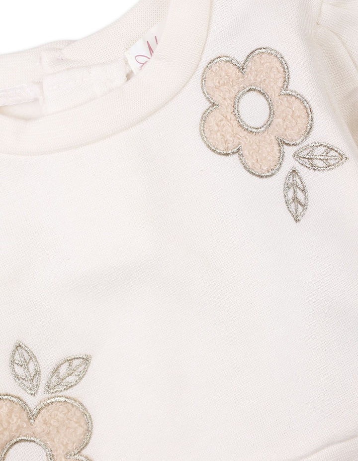 Baby Girls 3 Pieces Winter Fashion Bambies Floral Cream and Beige at Zubaidas Official Online Baby Store Pakistan