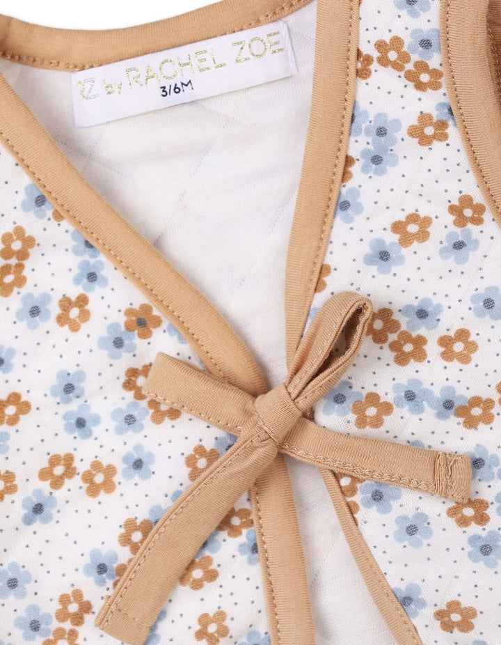 Baby Girls 3 Pieces Winter Outfits Bambies Floral Light Brown and Blue at Zubaidas Best Online Baby Store Pakistan