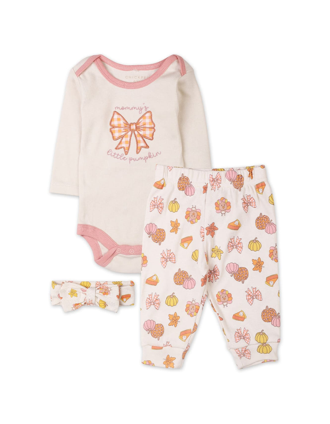 Baby Girls 3 Pieces Winter Suit Sets Bambies Cream and Pink at Zubaidas