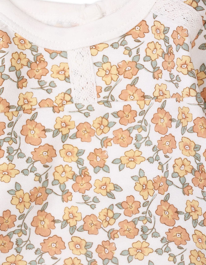 Baby Girls 3 Pieces Winter Suit Sets Bambies Floral Peach and Mustard at Zubaidas - Pakistan’s No 1 and most trusted baby and kids store for over 50 years