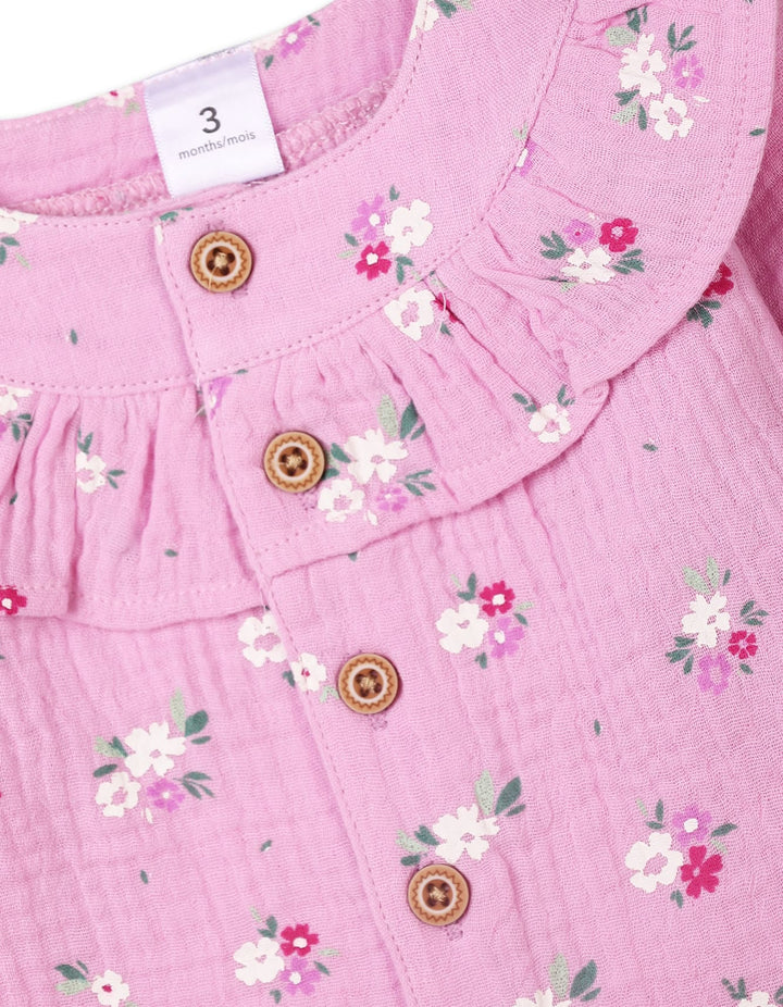 Baby Girls 3 Pieces Winter Suit Sets Bambies Floral Purple and White at Zubaidas - Pakistan’s No 1 and most trusted baby and kids store for over 50 years