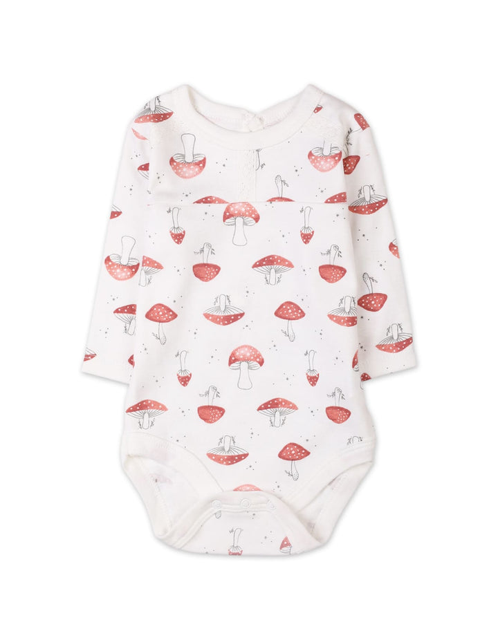 Baby Girls 3 Pieces Winter Suit Sets Bambies Mushroom Printed Pink and White at Zubaidas Pakistan