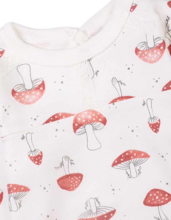 Baby Girls 3 Pieces Winter Suit Sets Bambies Mushroom Printed Pink and White at Zubaidas - Pakistan’s No 1 and most trusted baby and kids store for over 50 years