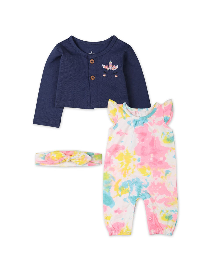Baby Girls 3 Pieces Winter Suit Sets Bambies Rainbow Navy at Zubaidas