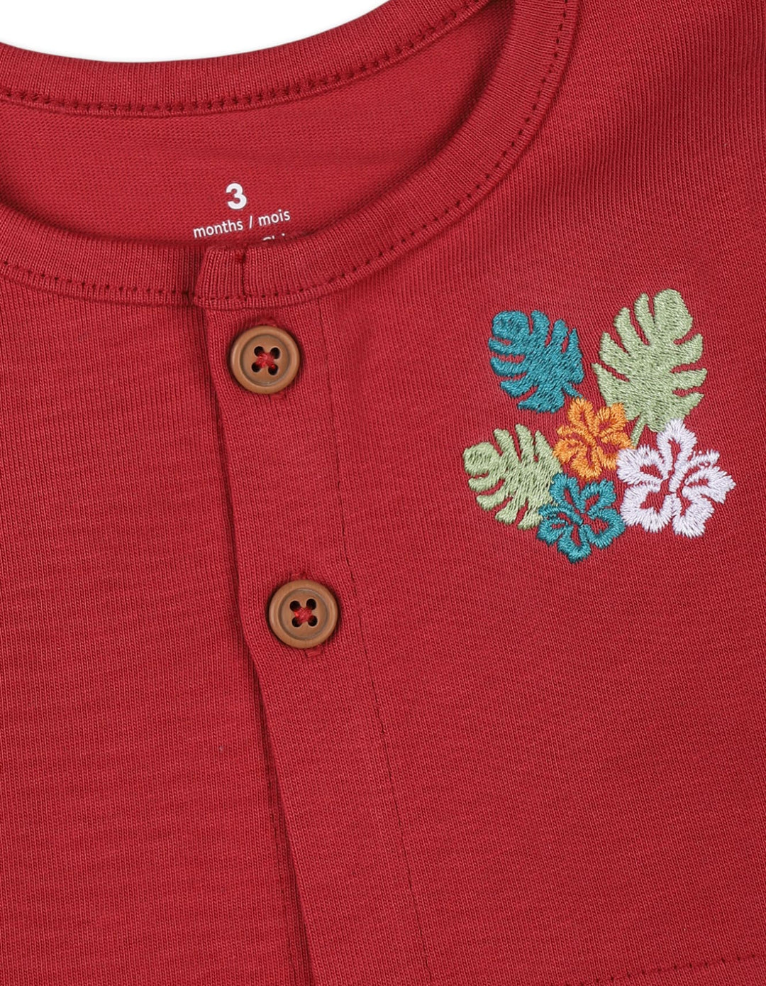 Baby Girls 3 Pieces Winter Suit Sets Bambies Tropical Leaf Red at Zubaidas - Pakistan’s No 1 and most trusted baby and kids store for over 50 years