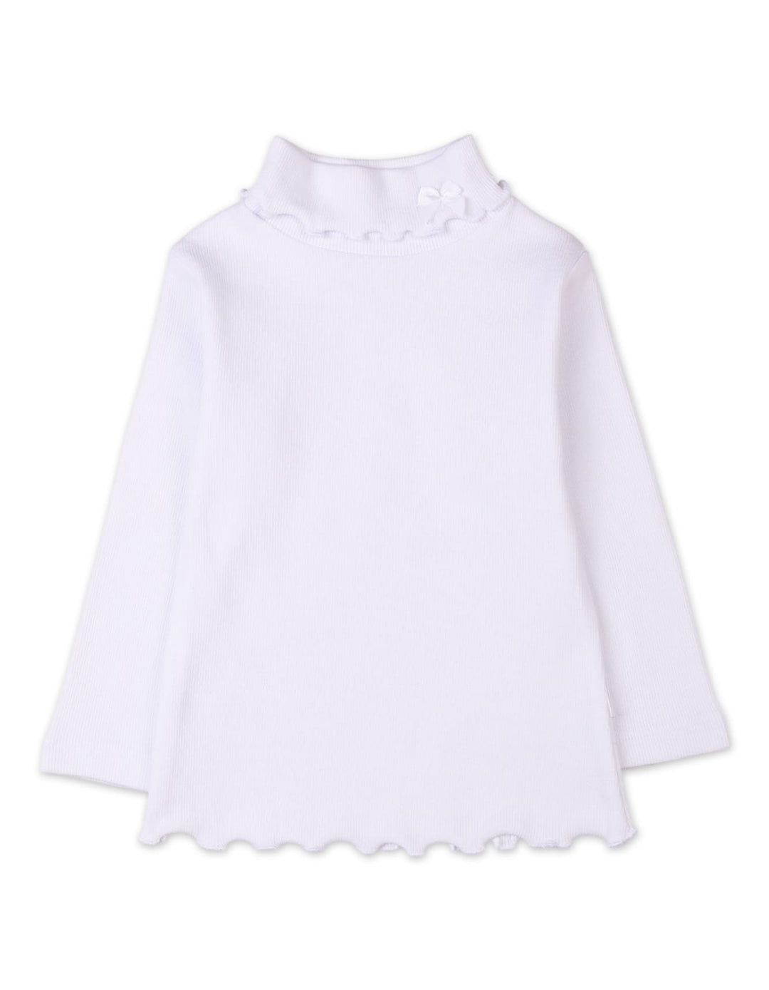Baby Girls and Girls High Neck with Bow Bambies White at Zubaidas