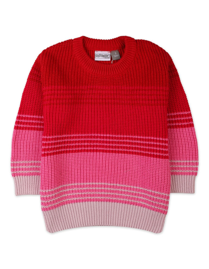 Baby Girls and Girls Winter Knitwears Bambies Striped Multicolor at Zubaidas