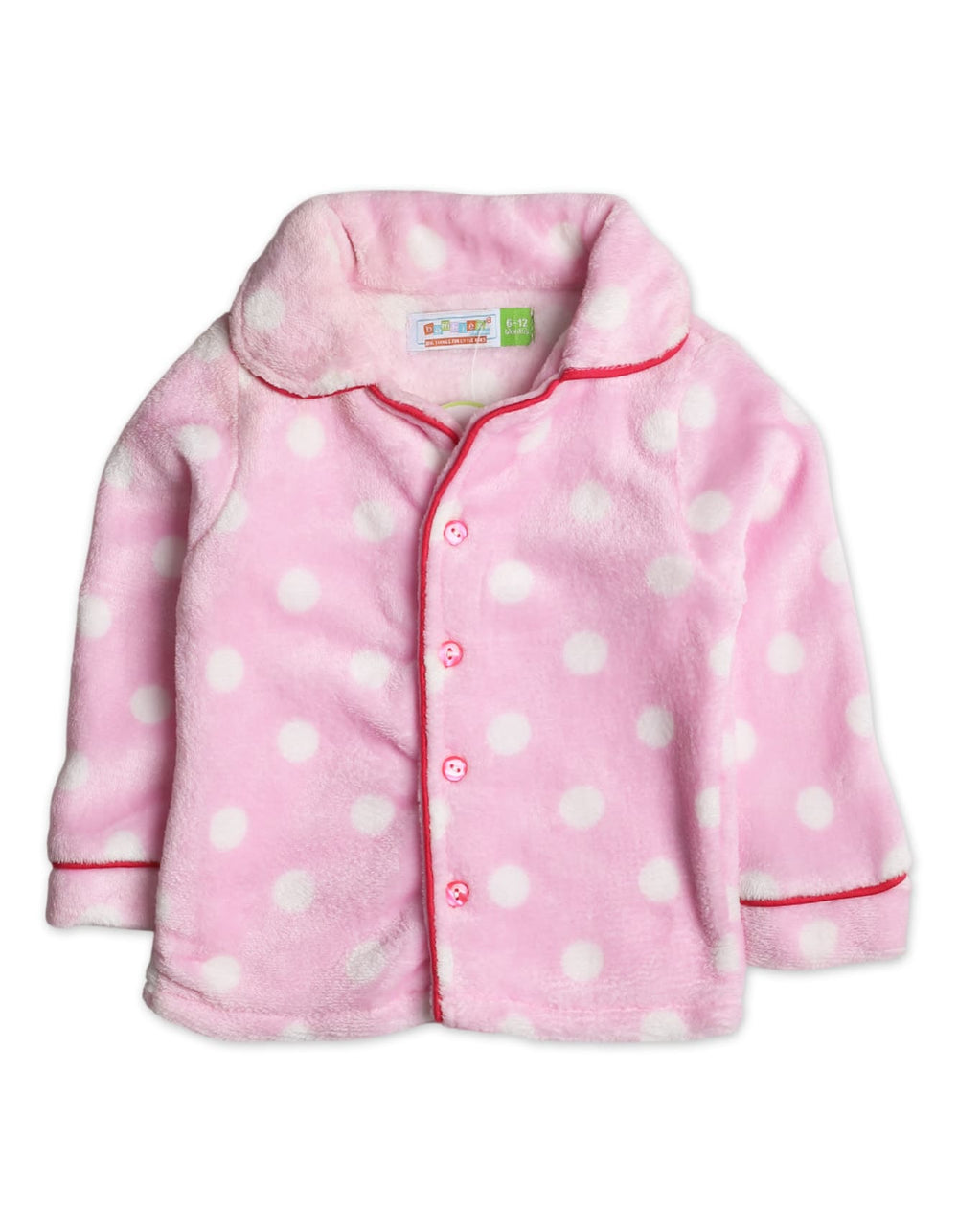 Baby Girls and Girls Winter Night Suits Bambies Dots Pink at Zubaidas Pakistan