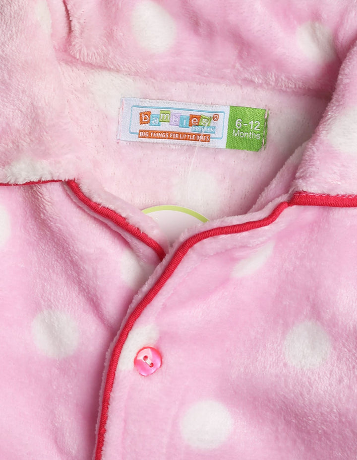 Baby Girls and Girls Winter Night Suits Bambies Dots Pink at Zubaidas Online Baby Store Pakistan