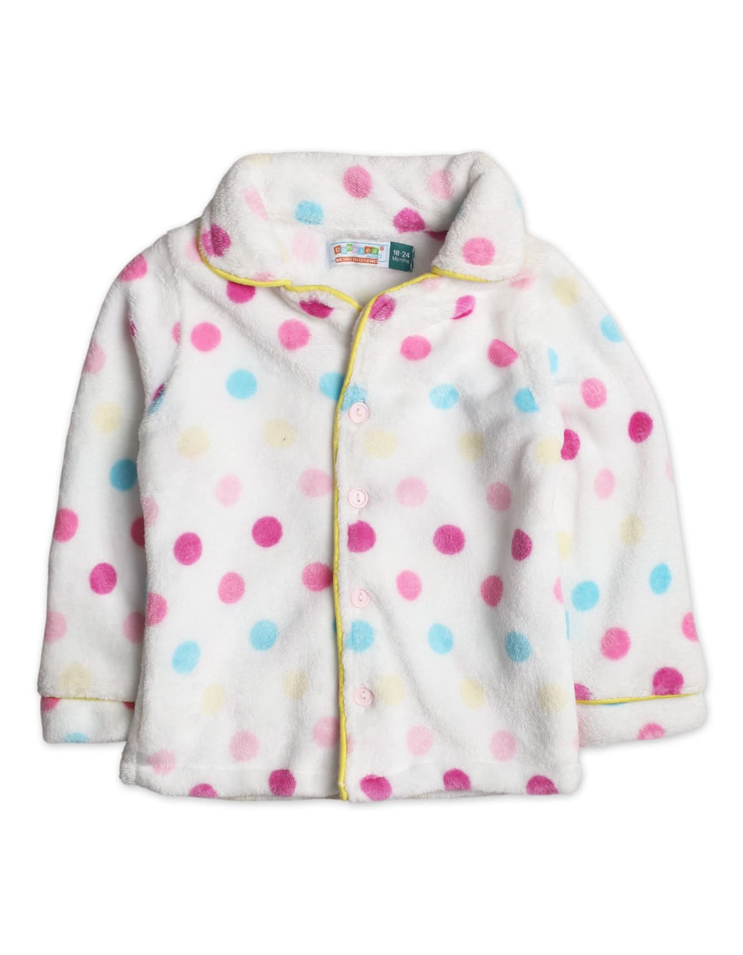 Baby Girls and Girls Winter Night Suits Bambies Multi Color Dots at Zubaidas Pakistan