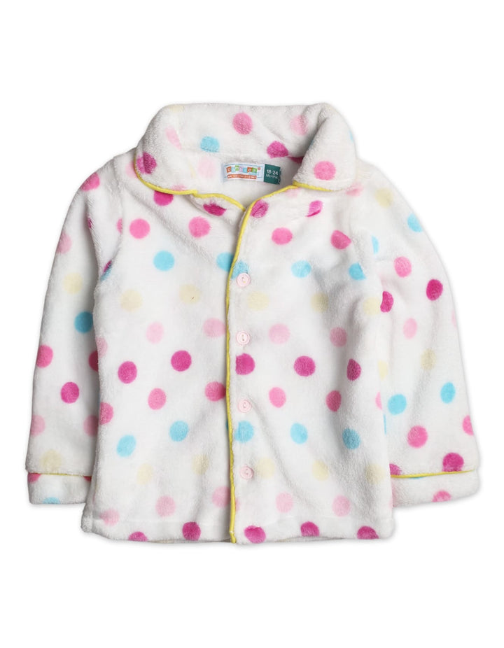 Baby Girls and Girls Winter Night Suits Bambies Multi Color Dots at Zubaidas Pakistan