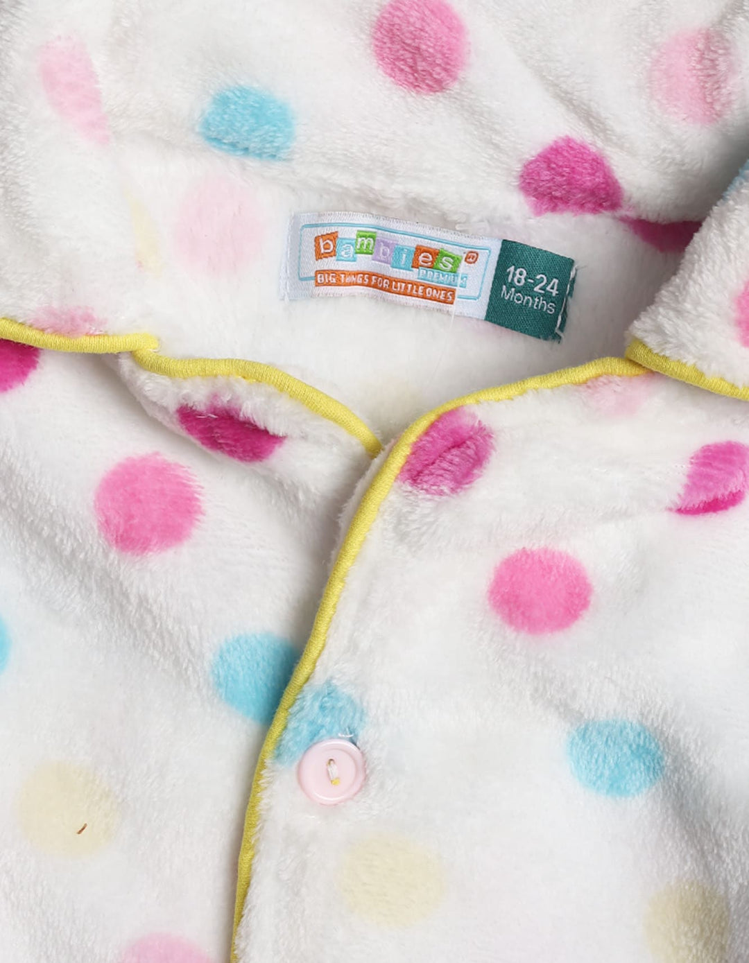 Baby Girls and Girls Winter Night Suits Bambies Multi Color Dots at Zubaidas Online Baby Store Pakistan