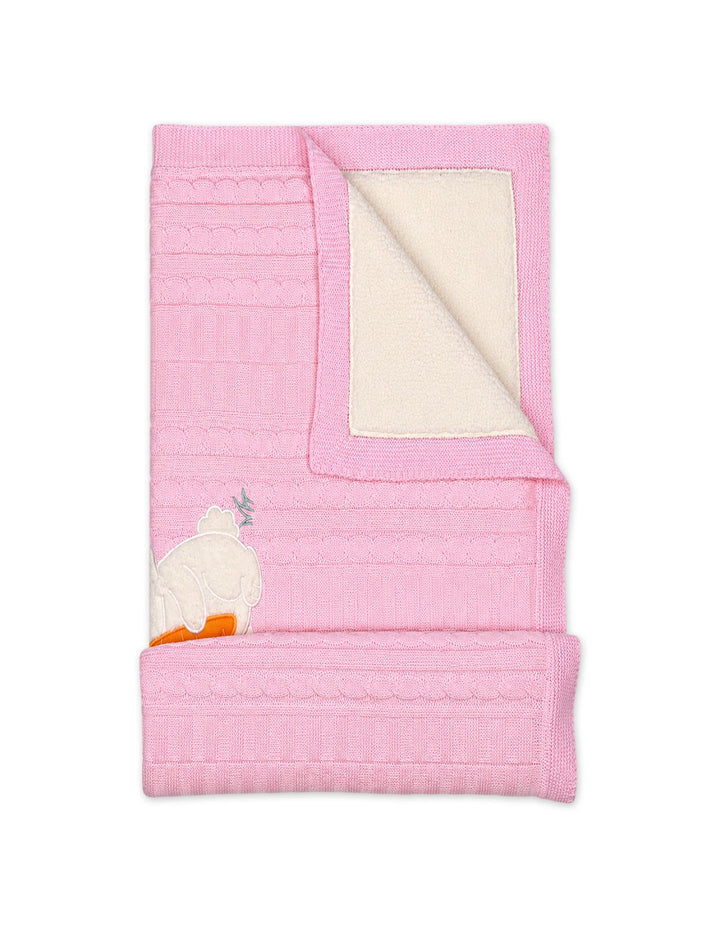 Baby Girls Blanket Cute Bunny Applique Pink at Zubaidas