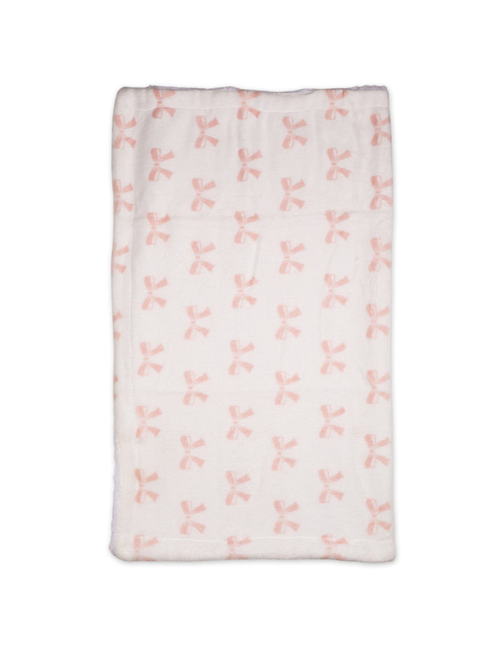 Baby Girls Blanket Sherpa Fleece Pink Bows at Zubaidas Official Pakistan