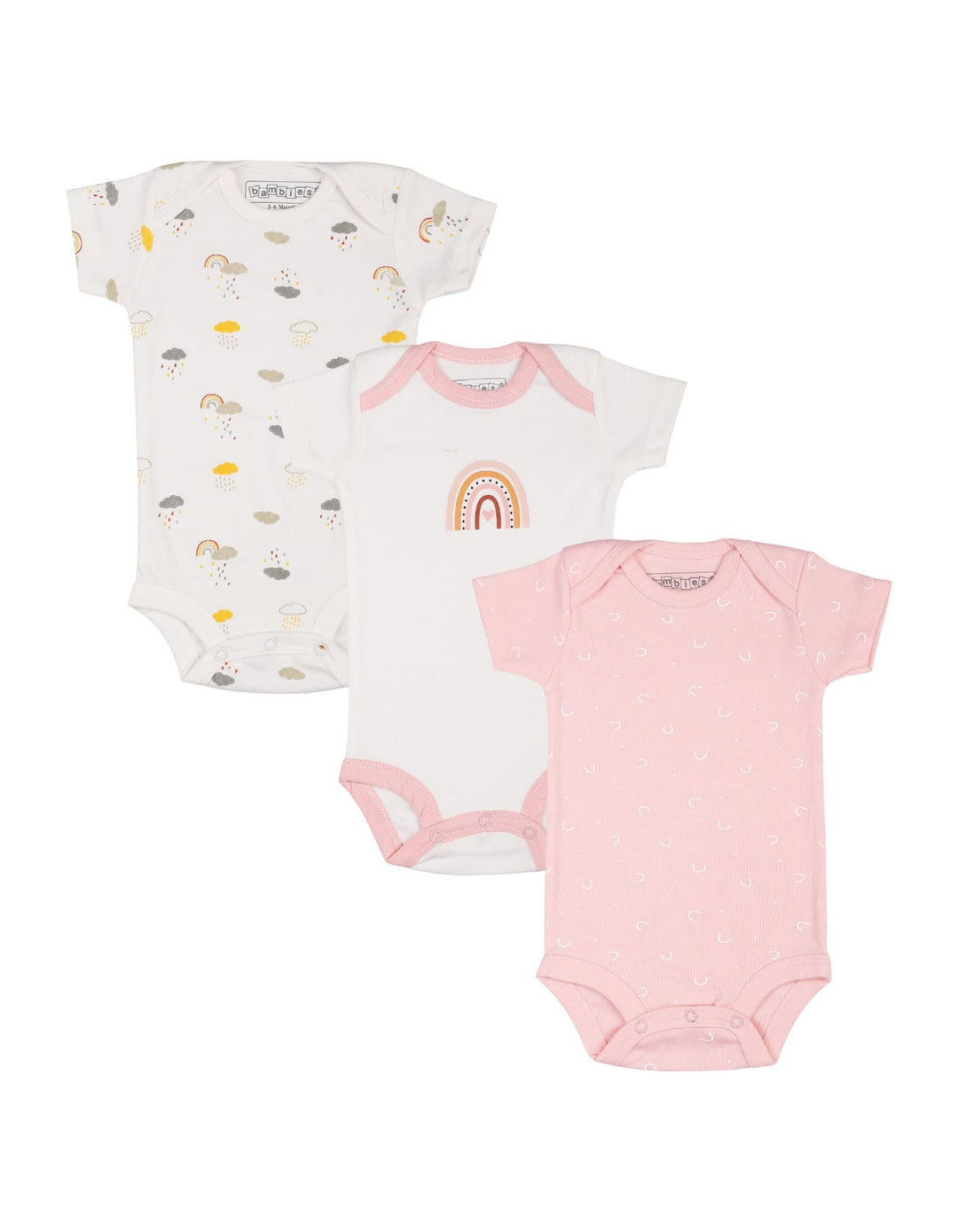 Baby Girls Body Suits Pack of 3 Bambies Rainbow at Zubaidas