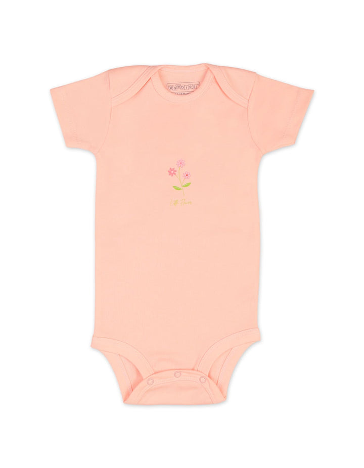 Baby Girls Bodysuit Pack of 3 Bambies Peach Floral at Zubaidas Best Online Baby Store in Pakistan