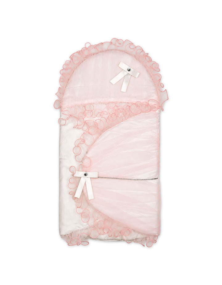 Baby Girls Carry Nest Blue Frill Pink at Zubaidas