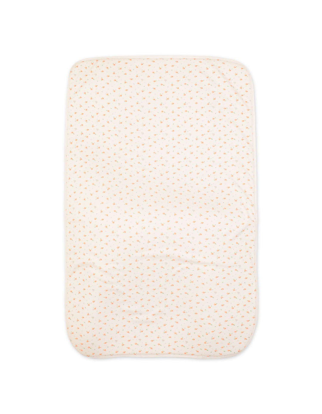 Baby Girls Changing Sheet Bambies Peach Floral Printed Off White at Zubaidas