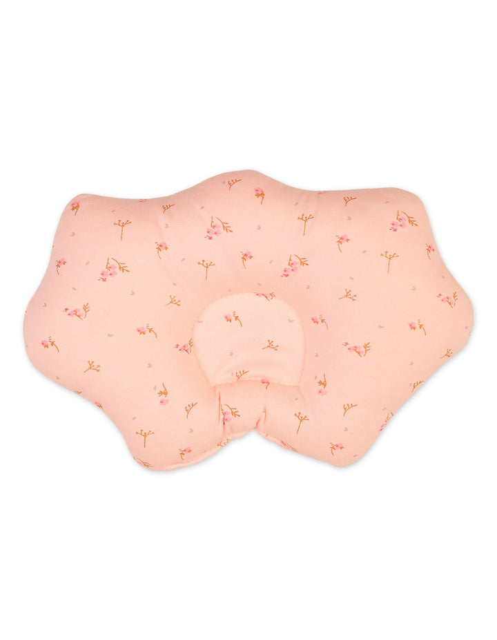 Baby Girls Head Shaping Pillow Bambies Peach Floral Printed Peach at Zubaidas