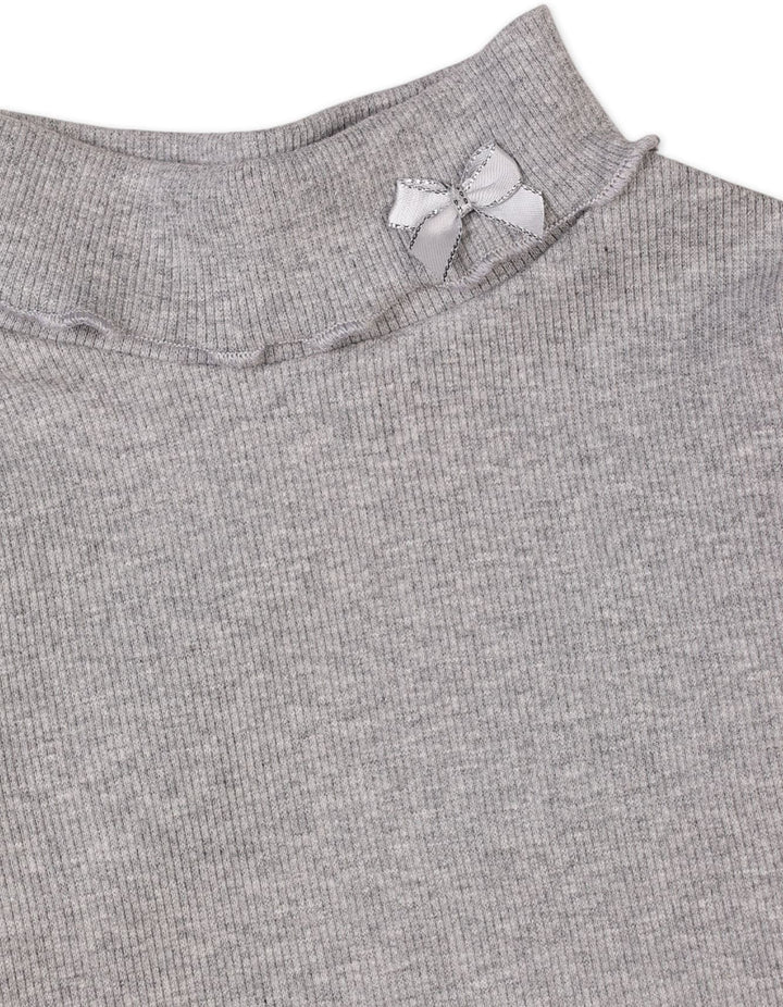 Baby Girls High Neck Bambies Bow Grey at Zubaidas Pakistan 