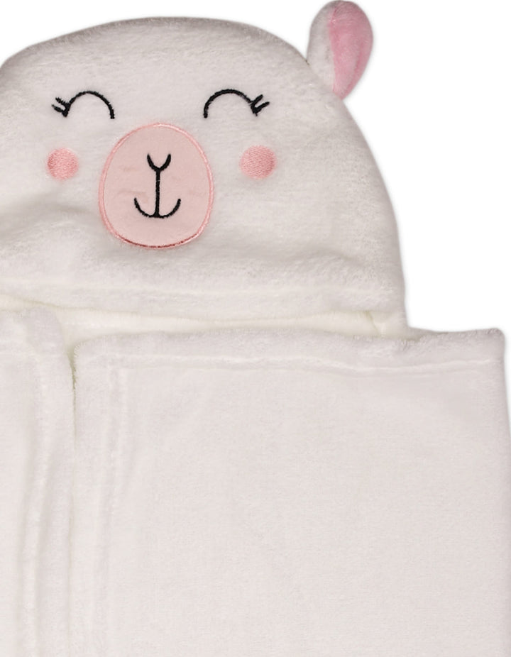 Baby Girls Hooded Wrapping Blanket Bear White at Zubaidas Official Pakistan